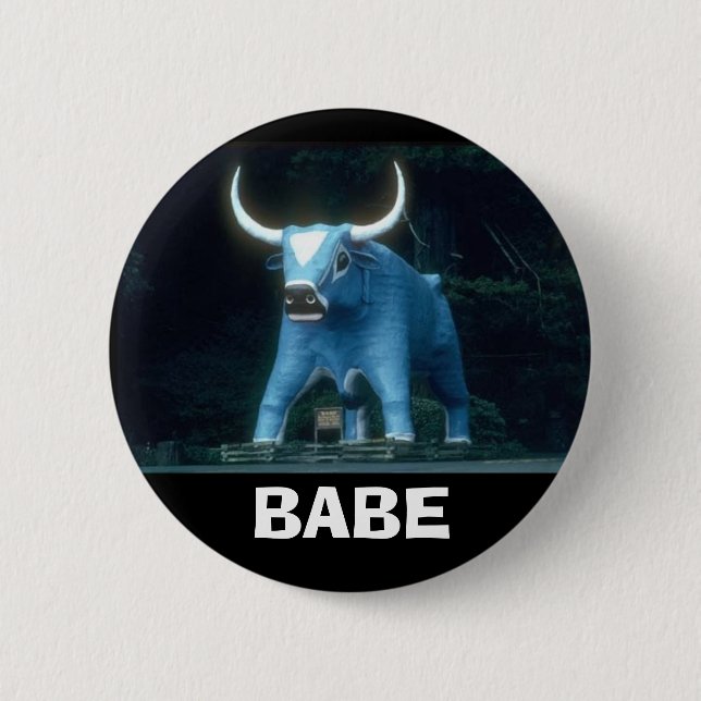 Babe the Blue Ox 2 Inch Round Button (Front)