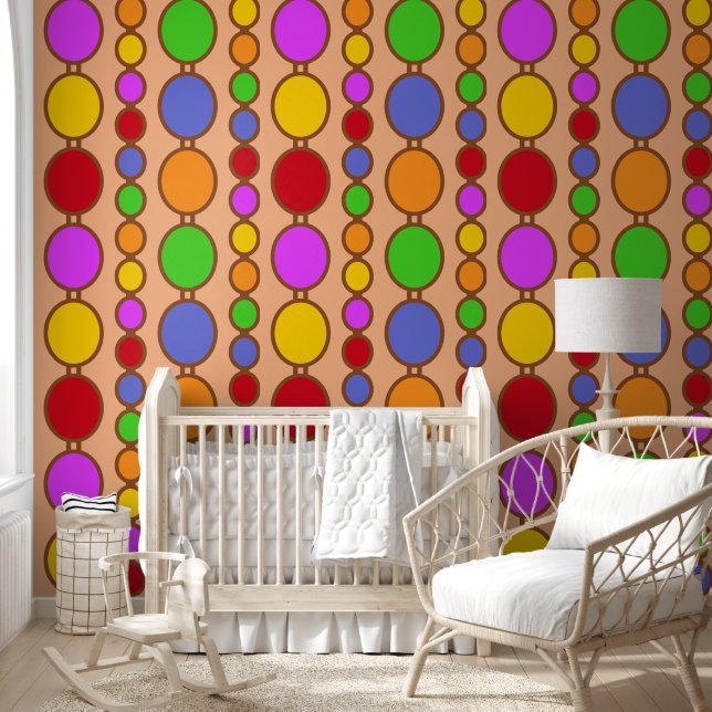 Babes Beads Bright Brown on Peach Wallpaper (Kids)