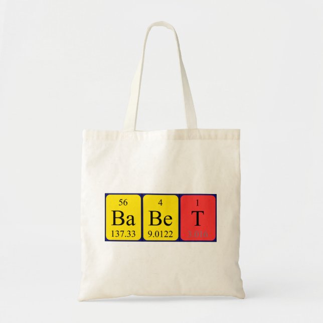 Babet periodic table name tote bag (Front)