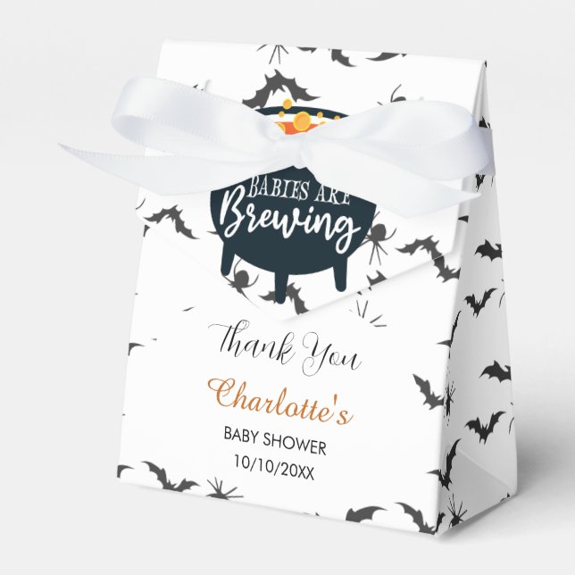 Babies are Brewing Halloween Witch Baby Shower Favor Box (Front Side)