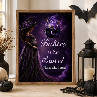 Babies are Sweet Baby Is Brewing Witch Baby Shower Poster