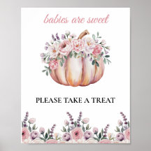 Babies Are Sweet Baby Shower Floral Pumpkin Treat