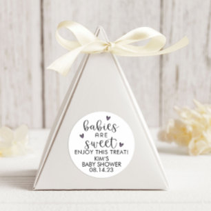 Babies Are Sweet Baby Shower Minimalist Classic Round Sticker