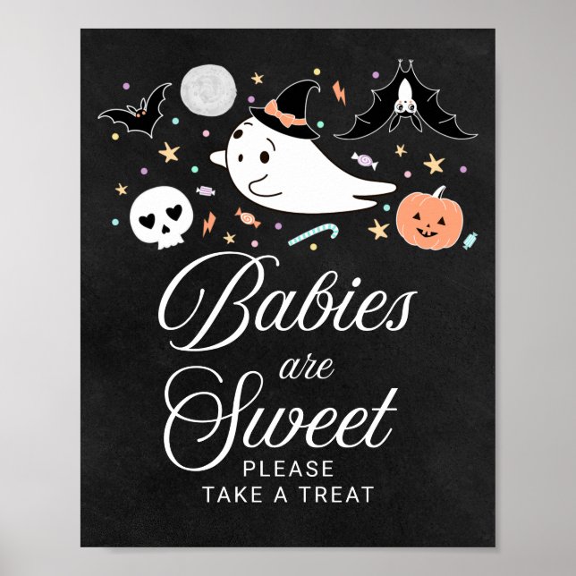 Babies are Sweet Halloween Baby Shower Sign (Front)