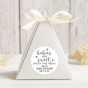 Babies Are Sweet Minimalist Baby Shower Classic Round Sticker