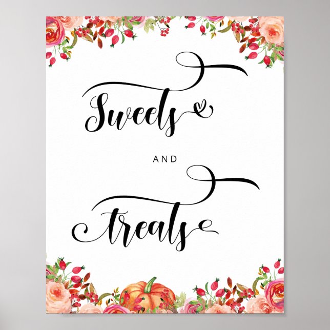 Babies are Sweet Please Take a Treat Fall Pumpkin  Poster (Front)