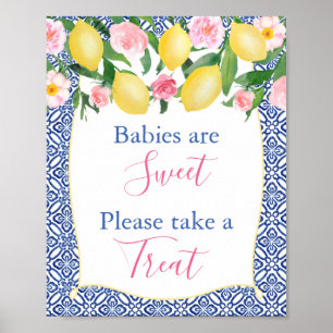Babies Are Sweet Please Take A Treat Lemons Shower Poster