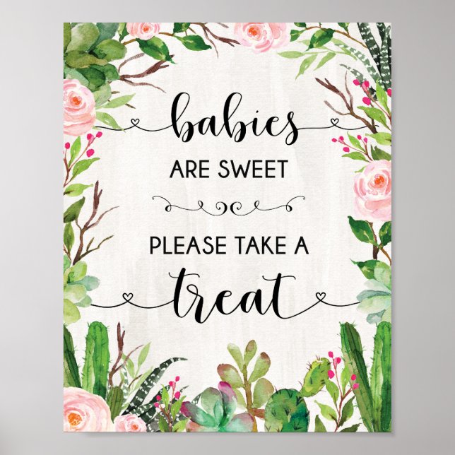 Babies Are Sweet Take a Treat Fiesta Shower Sign (Front)