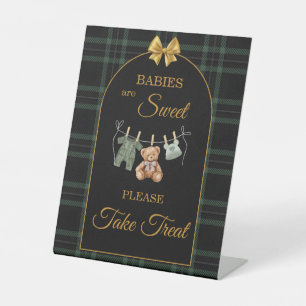 Babies Are Sweet Take A Treat Sign Green Plaid