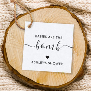 Babies are the Bomb Gift Tag, Kraft Baby Shower Favour Tags