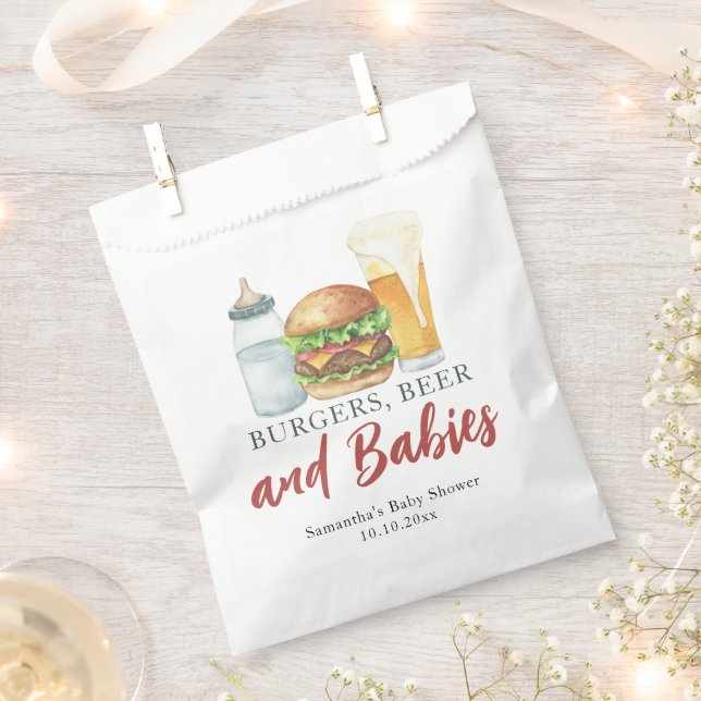 Babies, Burgers and Beer Baby shower  Favour Bag (Clipped)