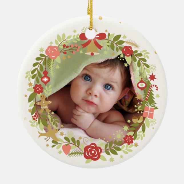 Babies First Christmas Ceramic Ornament (Back)