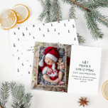 babies first christmas elegant drawn tree photo holiday card<br><div class="desc">Photo first Christmas hand drawn tree black and white elegant design</div>