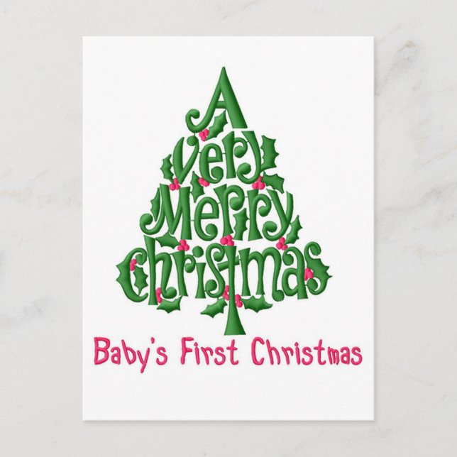 Babies First Christmas Postcard (Front)