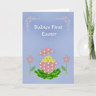 Babies First Easter Card with Baby Chick & Egg