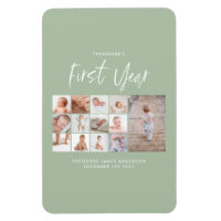 Babies first year photo collage script green 