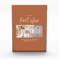 Babies first year photo collage script terracotta