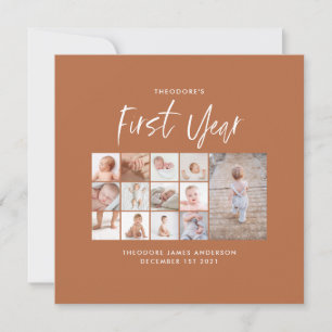 Babies first year photo collage script terracotta