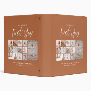 Babies first year photo collage script terracotta binder