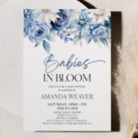 Babies In Bloom Blue Floral Multiples Baby Shower