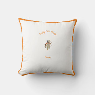 Babies: Little Birds Kingfisher/Words (OR.W.) - Throw Pillow