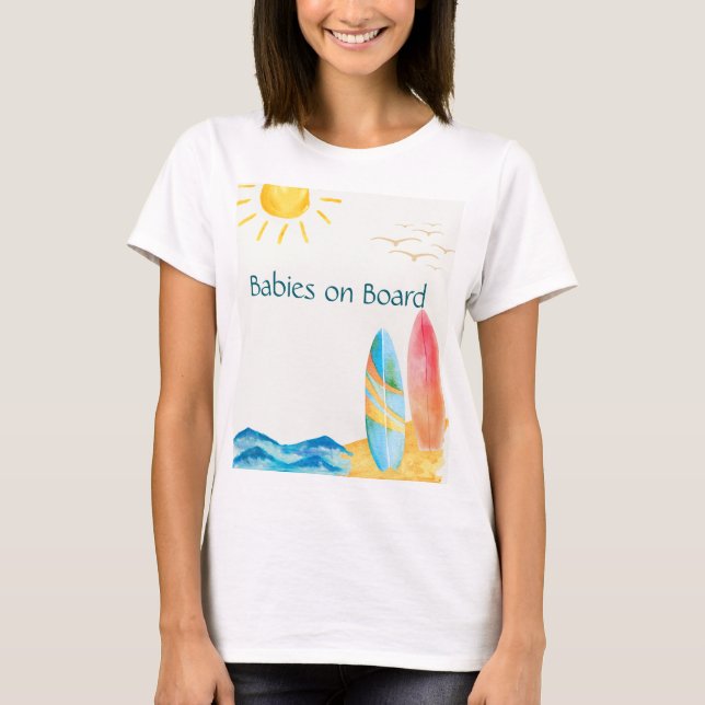 Babies on Board Twin Mom to Be T-Shirt (Front)