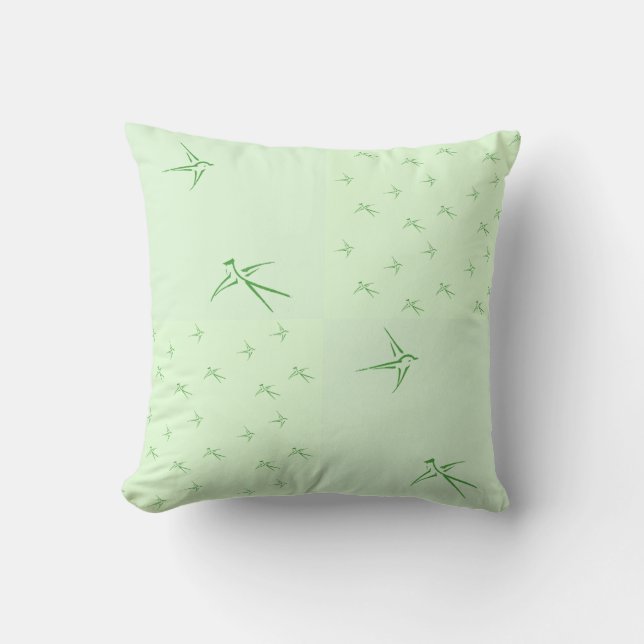 Babies: Swallows/Green (PS4) - Throw Pillow (Front)