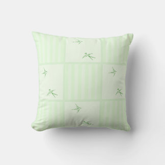 Babies: Swallows/Green (PS9) - Throw Pillow