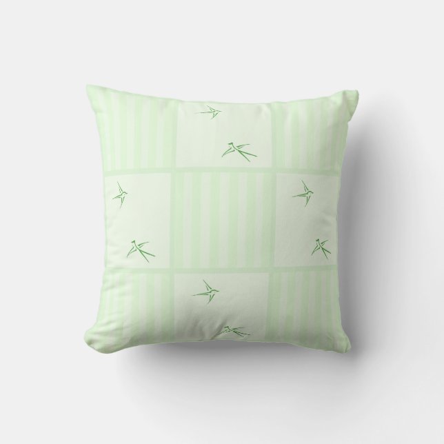 Babies: Swallows/Green (PS9) - Throw Pillow (Front)