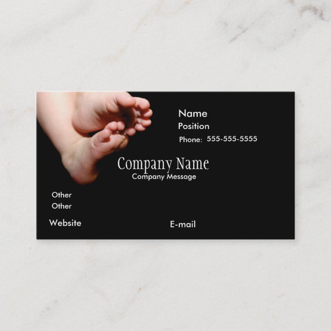 BabiesFeetInBlack-4-zazzle, Company Name, Compa... Business Card (Front)