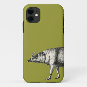 Babirusa Wild Pig Boar Hog Warthog Vintage iPhone 11 Case