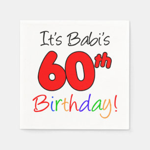 Babi's 60th Birthday Czech Grandma Napkin