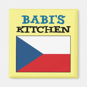 Babi's Kitchen With Flag Of Czech Republic Magnet