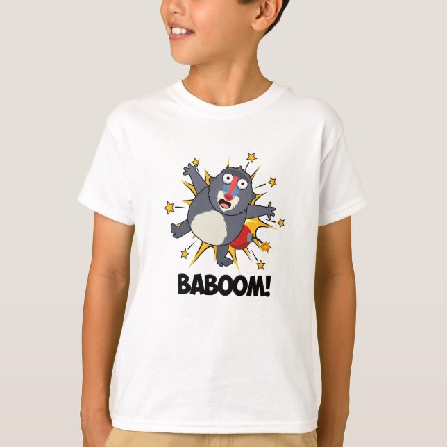 Baboom Funny Exploding Baboon Pun  T-Shirt (Front)