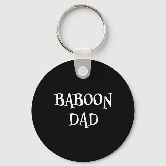 Baboon Dad Funny Cute Halloween Baboon Lover Scary Keychain (Front)