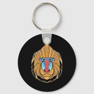 Baboon Face Halloween Scary Baboon Monkey  Keychain