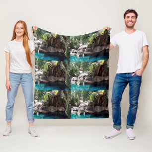 Baboon In Paradise, Medium Fleece Blanket