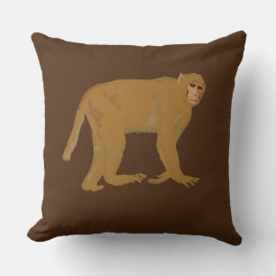 Baboon Monkey Art Throw Pillow