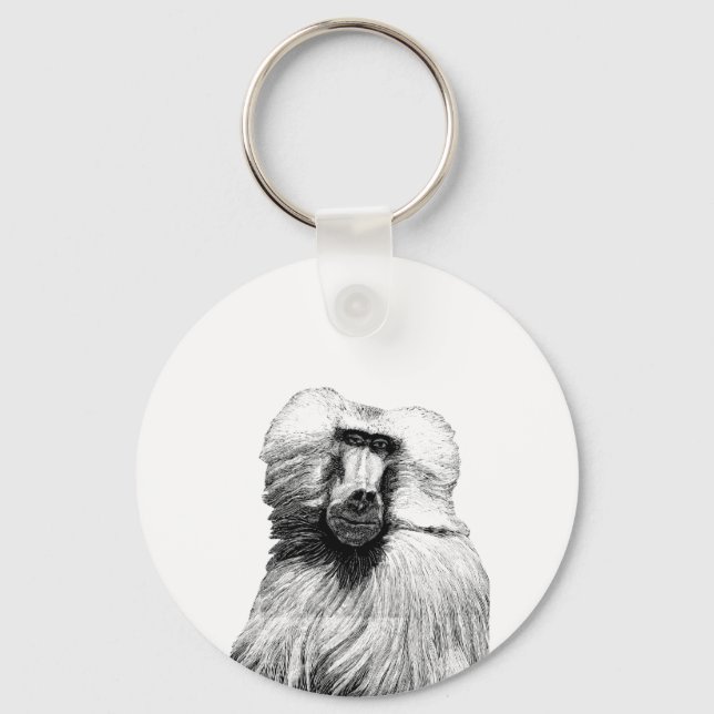 Baboon Monkey Jungle Safari Illustration nature  Keychain (Front)