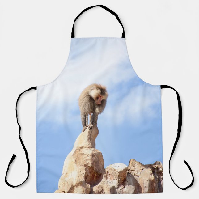 Baboon monkey on top of a mountain apron (Front)