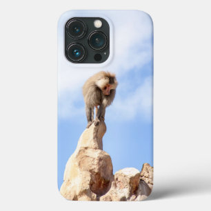 Baboon monkey on top of a mountain iPhone 13 pro case
