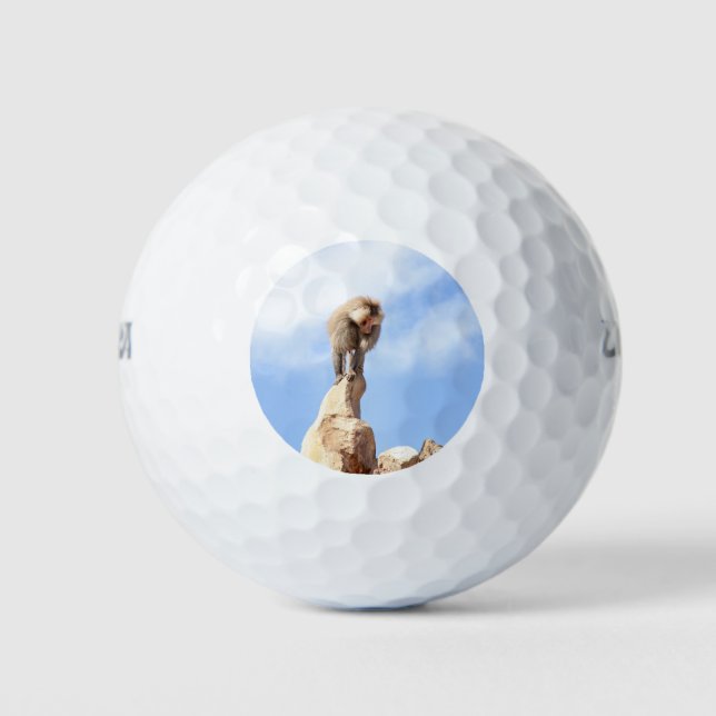 Baboon monkey on top of a mountain golf balls (Front)