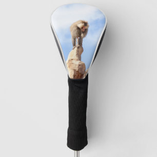 Baboon monkey on top of a mountain golf head cover