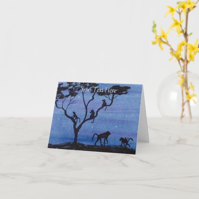 Baboons Card (Yellow Flower)