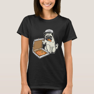 Babu the Pug Dog Eating Pizza Justin Ashar Snapbac T-Shirt