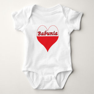 Babunia Polish Heart Baby Bodysuit