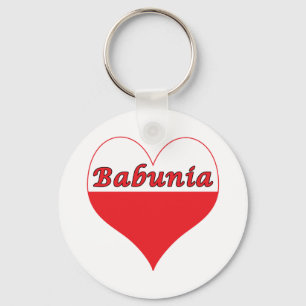 Babunia Polish Heart Keychain