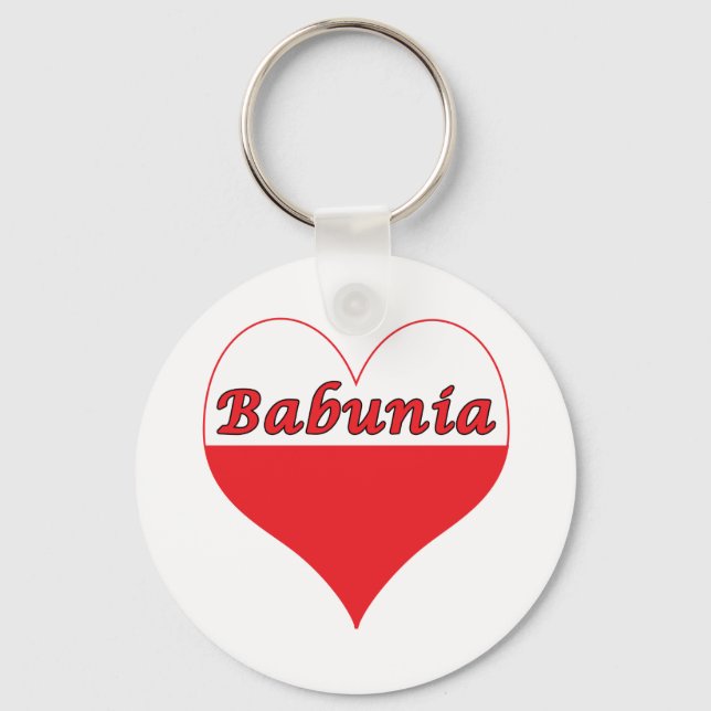 Babunia Polish Heart Keychain (Front)