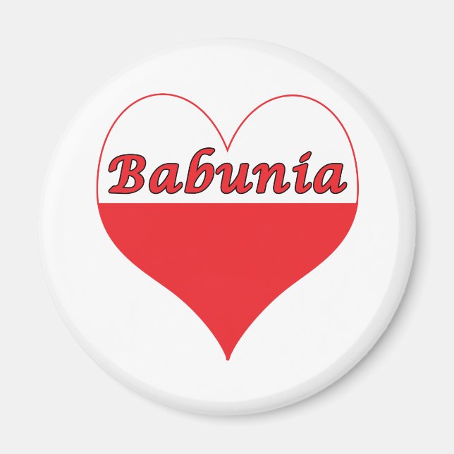 Babunia Polish Heart Magnet (Front)