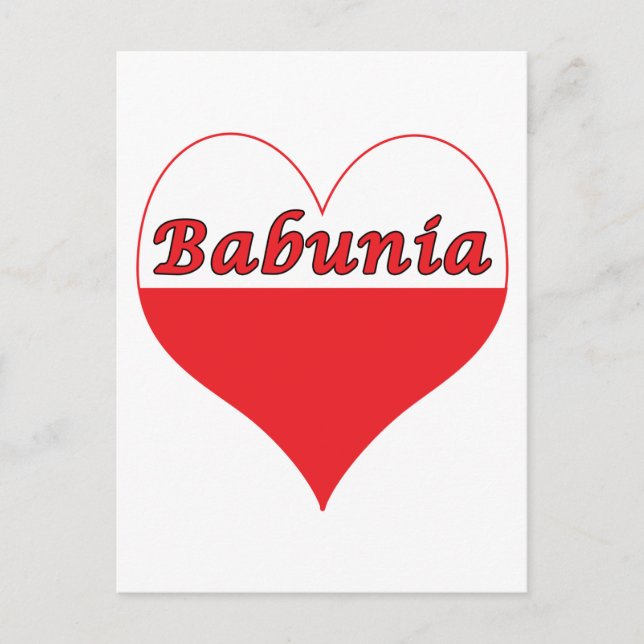 Babunia Polish Heart Postcard (Front)
